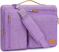 MOSISO 360 Protective Laptop Shoulder Bag,17-17.3 inch Computer Bag Compatible with MacBook, HP, Dell, Lenovo, Asus Notebook,Side Open Messenger Bag with 4 Zipper Pockets&Handle, Lilac