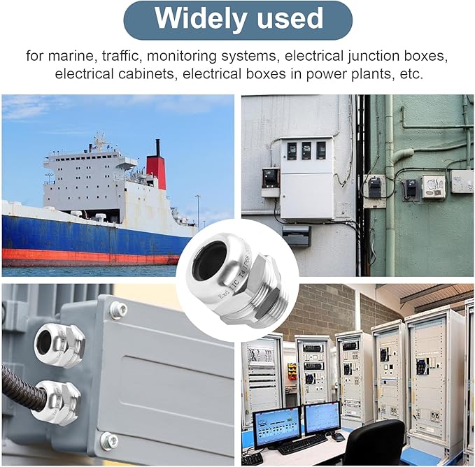 NPT 3/4" Stainless Steel Waterproof Cable Gland IP68 Waterproof Cable Gland Adjustable 13-18mm Cable Gland Protectors - 2 Pcs
