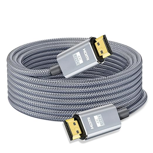 LEADSTAR HDMI Cable 4K 75 ft Fiber Optic, 4K 60Hz 18Gbps High Speed HDMI 2.0 Cord Braided | Ultra HD, HDR10, 1080p, eARC, 3D, HDCP 2.2 | for Xbox, PS5, TV, Laptop, Monitor