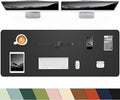 Extra Large Desk mat, Leather Desk Pad Protector,Office Desk Mat,Mouse Pad, Non-Slip Desk Blotter, Laptop Desk Pad, Waterproof Desk Writing Pad for Office&Home (Black, 55" x 17")