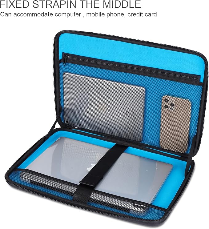 DOMISO 14 inch Laptop Sleeve with Handle Shockproof Computer Bag Waterproof EVA Protective Carrying Case for 14" ThinkPad E480/Yoga 920/13.5" Microsoft Surface Book/HP Pavilion 14 Stream 14, Black
