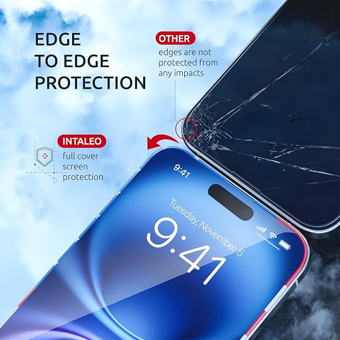 Screen Protector for iPhone 15 Plus / 16 Plus - Tempered Glass Screen Protector (2 Pack) - USA Flag & Black Frame - 9H Hardness Full Coverage - Oleophobic Coating with Easy Installation