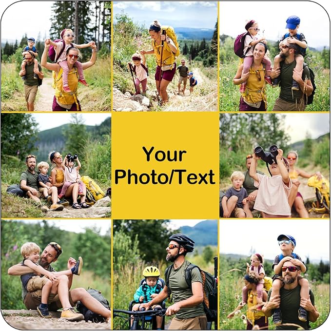 Custom Mouse Pad, Personalized Mouse Pad with Photo & Text, Neoprene Mouse Mat for Laptop Computer Office Desk, Mousepad Small with Anti-Slip Rubber Base
