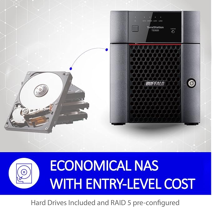 BUFFALO TeraStation Essentials 4-Bay Value-Focused Desktop NAS 16TB (4x4TB) with Hard Drives Included