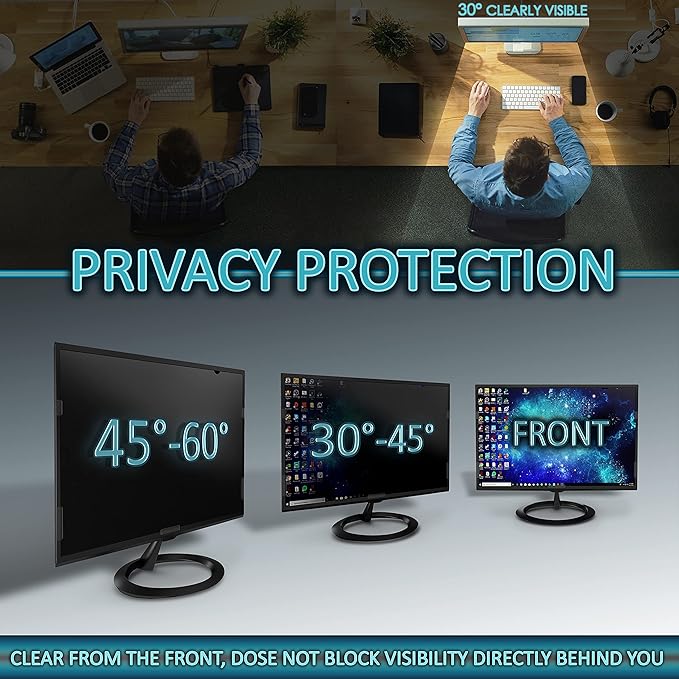 Privacy Screen Filter for 19 Inches Desktop Computer Monitor, Screen Protector size is 16.1 inch width x 10.1 inch height