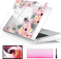 Laptop Case for MacBook Air 13 2020 2019 2018 with Touch ID & Retina Display Floral Series Hard Shell with Keyboard Cover Screen Protector for New Mac Air 13.3 inch A2337 A2179 A1932, Beautiful Floral