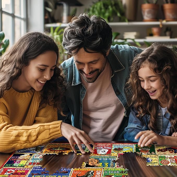 White Mountain Did You Know Fun 1000 Piece Puzzle for Adults Vintage Collage Jigsaw Puzzles for Seniors