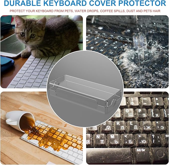 WINFFOR Acrylic Keyboard Cover Protector - 2 Pack Mechanical Keyboard Dust Cover Computer Keyboard Cover Keyboard Protector Fits 17'' Keyboard (Crystal Clear)