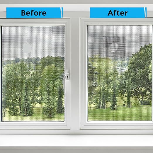 Grey Window Screen Repair Tape, 2IN X 30FT (360IN) Screen Repair Kit for Windows or Doors, Strong Adhesive Patch Kit Fiberglass Mesh Tape