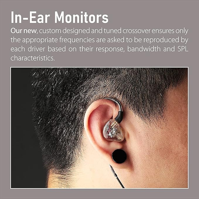 Xvive T9 in-Ear Monitor Dual Knowles BA Drivers IEM for Studio, Band Rehearsal,Live Performance (T9)