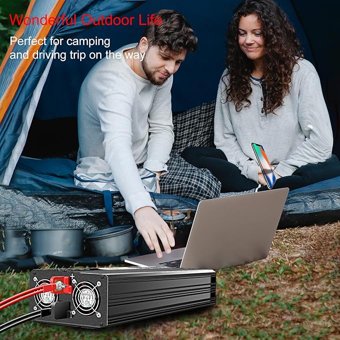 DC 12v AC 120V 60HZ Pure sine Wave 3000w Solar Power Inverter with Remote Switch&Soft Start for Home (DC12V (Range 10V-15V) 3000W)…