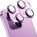2 Pack Camera Lens Protector for iPhone 14 / iPhone 14 Plus,[Not Easy to Breakn ] AR Tempered Glass Strong Adsorption Metal Camera Cover Screen-purple