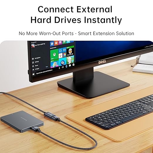 USB Extension Cable USB 3.0 Extension Cord Type A Male to Female Cord Nylon Braided High Data Transfer Compatible with USB Keyboard, Mouse, Flash Drive(3ft)