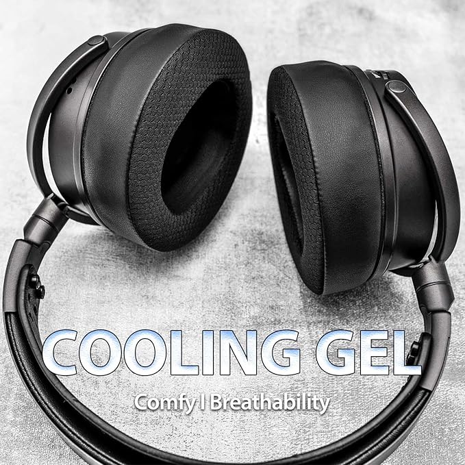 TRANSTEK Replacement Earpads Compatible with Audeze Maxwell Headphones, Maxwell Replacement Ear Cushion, Thickness and Noise Isolation Foam (Cooling Gel Mesh)
