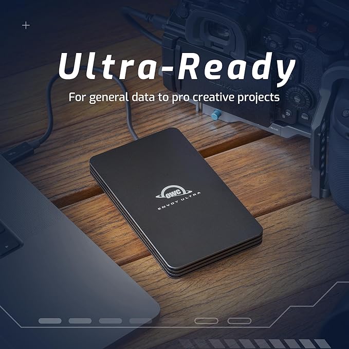 OWC 4TB Envoy Ultra Thunderbolt 5 Portable SSD Enclosure External Drive, Ultra Fast with TB5 Transfer Rates Over 6000MB/s, TB3, TB4 and USB4 Compatible, Works with Mac and PC