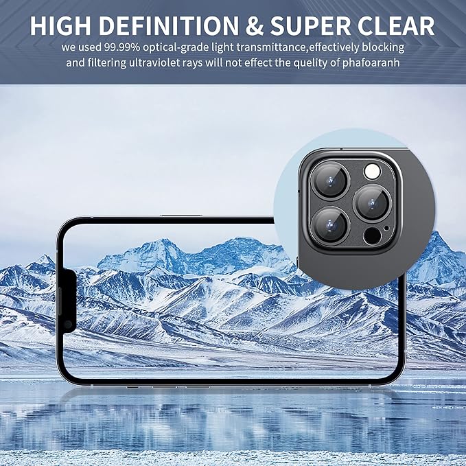 Camera Lens Protector for iPhone 14 Pro/iPhone 14 Pro Max, Alloy Metal Camera Cover with Tempered Glass Screen Protector Accessories,Purple and Black