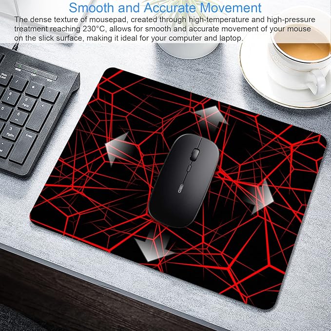 Abstract Lines Mouse Pad Personalized Design, Non-Slip Surface, Rubber Base, Small Office Desk Pad for Computers and Laptops