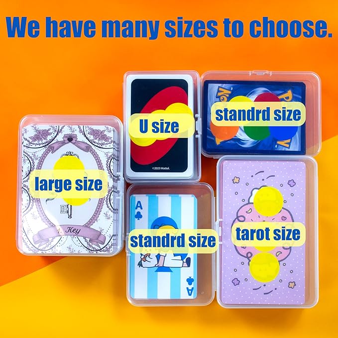 8 Pcs Playing Card Case, Small Clear Box, Plastic Deck Box, Card Deck Holder, Game Card Storage Organizer (8 pcs Standard) (No Cards)