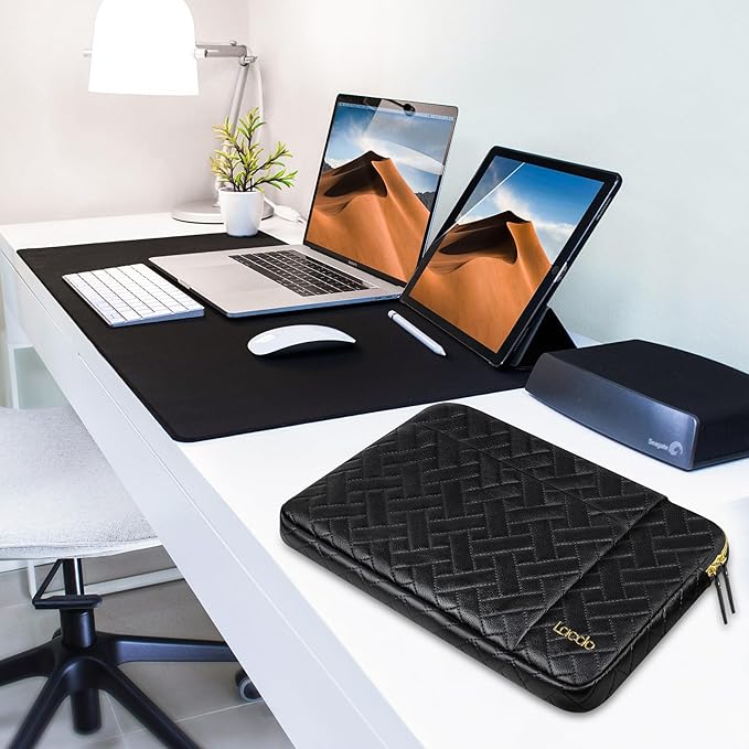 Lacdo Laptop Sleeve Case for 14 inch New MacBook Pro M4/M3/M2/M1 Chips Pro Max A3112 A3401 A3185 A2918 A2992 A2779 A2442 2024-2021, 13.8 inch Surface Laptop 7th Copilot+PC Computer Bag, Elegant Black