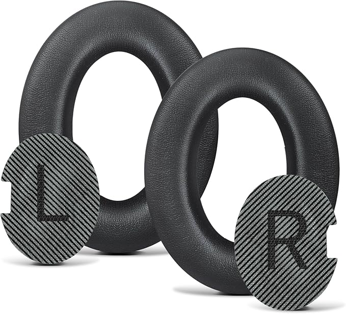 Headphones Replacement Ear Pads, Protein Leather earpad Cushions for Bose AE2/QC15/QC25 Headphones, Replacement Earpads, Softer Memory Foam - Black