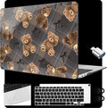 MEEgoodo for MacBook Air 13.3 inch Case 2021 2020 2019 2018 A2337 M1 A2179 A1932, Laptop Shell for MacBook Air M1 with Keyboard Webcam Cover & Trackpad Film & Type C Adapter,Cute Little Bear