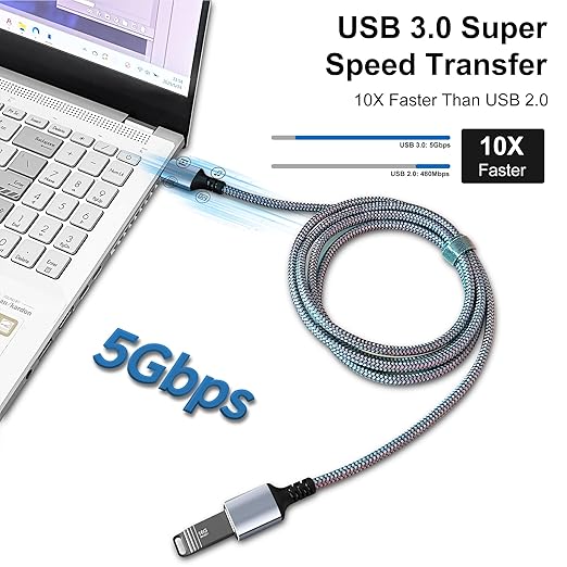Tan QY USB 3.0 Extension Cable 6Ft, USB 3.0 High Speed Extender Cord Type A Male to A Female for PlayStation, Xbox, USB Flash Drive, Hard Drive, Card Reader,Scanner,Printer,Keyboard (Silver, 6Ft)