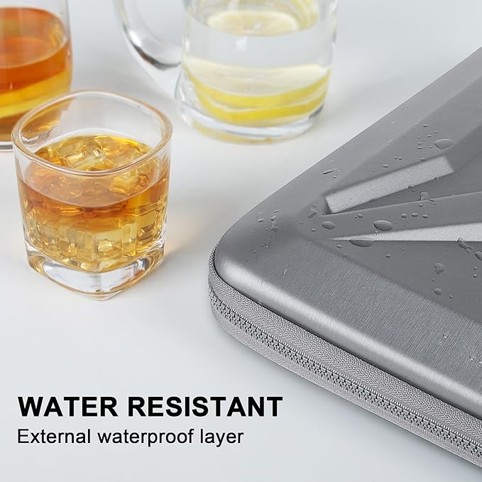 DOMISO 17 Inch Laptop Case Rugged Sleeve Waterproof Hard Shell Protective Cover Fits Most 17-17.3" Laptops/Dell XPS 17 / HP Envy 17 (Silver)