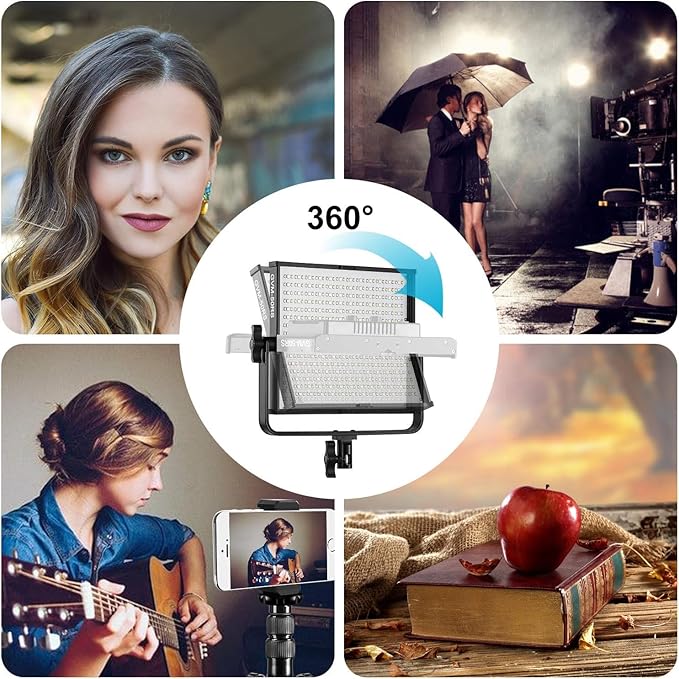 GVM 50RS RGB LED Video Light, 50W Video Lighting Kit with APP Control, 360°Full Color Led Panel Light for Gaming, Streaming, Youtube, Webex, Broadcasting, Web Conference, Aluminum Alloy Shell, CRI 97