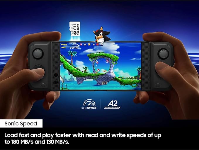 Samsung PRO Plus Sonic The Hedgehog + Adapter, 1TB microSDXC, Up-to 180MB/s, Full HD & 4K UHD, UHS-I, C10, U3, V30, A2, for Nintendo-Switch, Steam Deck, GoPRO, DJI Drone, Tablets (MB-MD1T0SA/LC1)