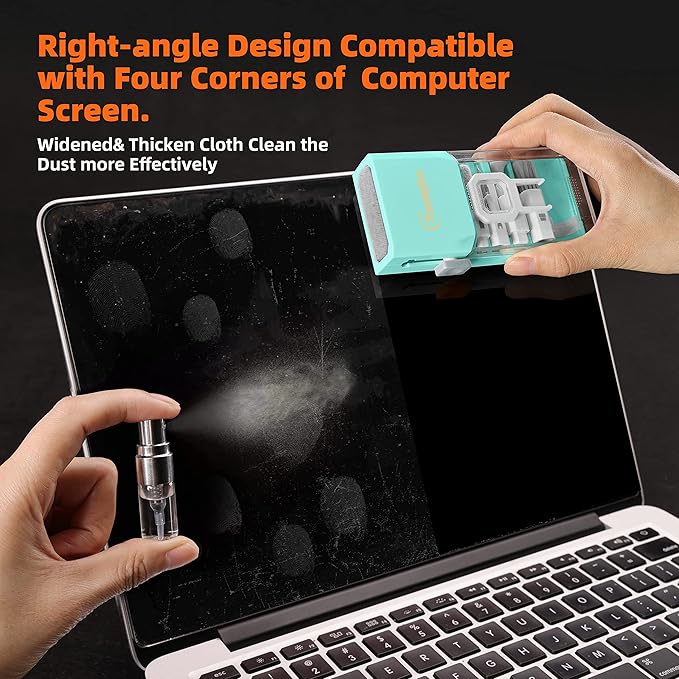 Laptop Screen Keyboard Cleaner Kit, All in 1 Electronics Cleaning Tool for MacBook iPad iPhone Pro Cell Phone, Brush Tool for Tablet, Computer, PC Monitor,TV Camera Lens with Patent