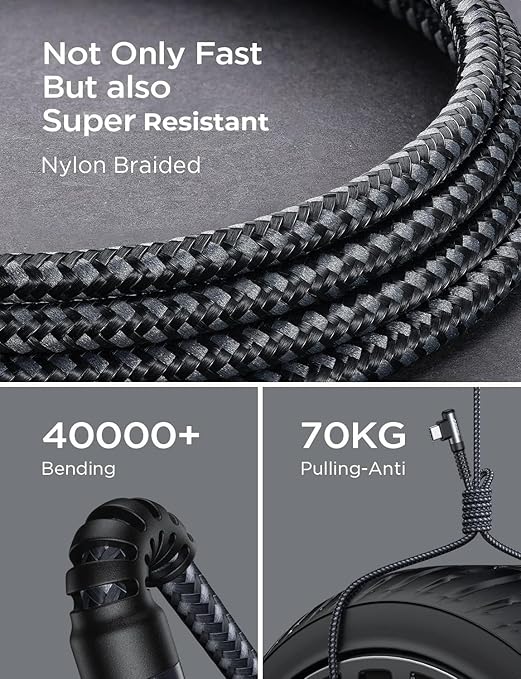 AINOPE 2 pac 1M Nylon Braided USB C Charging Cable Compatible with Galaxy S21+ Ultra, iPad mini/Air/Pro, Pixel 6X