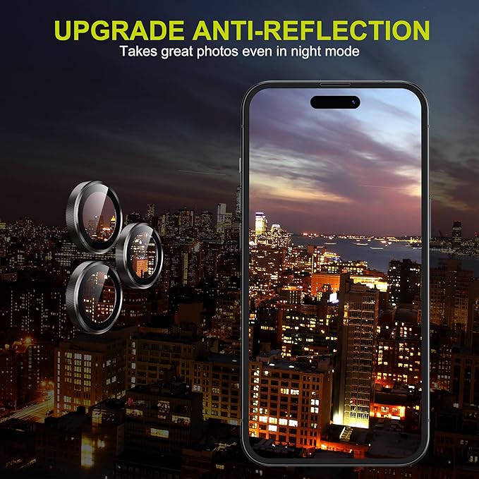 WSKEN for iPhone 14 Pro/iPhone 14 Pro Max Camera Lens Protector,[Night Shooting Mode] HD Tempered Metal Glass Camera Screen Protector Cover Film Accessories, Black