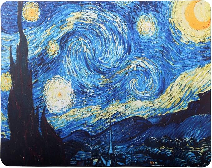 Mouse Pad, Gaming Mouse Pad, Non-Slip Rubber Base Mouse Mat with Designs for Laptop, Computer & Office, 9.5 x 7.9 x 0.12 inches (Starry Night)