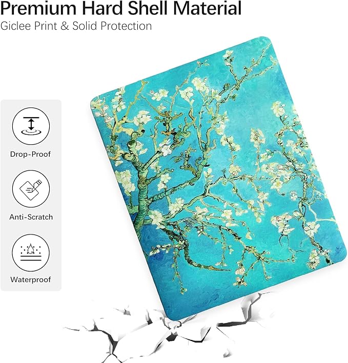 Compatible with MacBook Pro 13 inch Art Case Skin, 2022, 2021, 2020-2016 Release A1706/A1989/A2159 Flower Durable Hard Shell with Keyboard Cover & Screen Protector (Almond Blossom by Van Gogh)