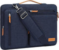 MOSISO 360 Protective Laptop Shoulder Bag,15 inch Computer Bag Compatible with MacBook Air M4 M3 M2/Pro A1990 A1707, Dell XPS Plus,Side Open Messenger Bag with 4 Zipper Pockets&Handle, Navy Blue
