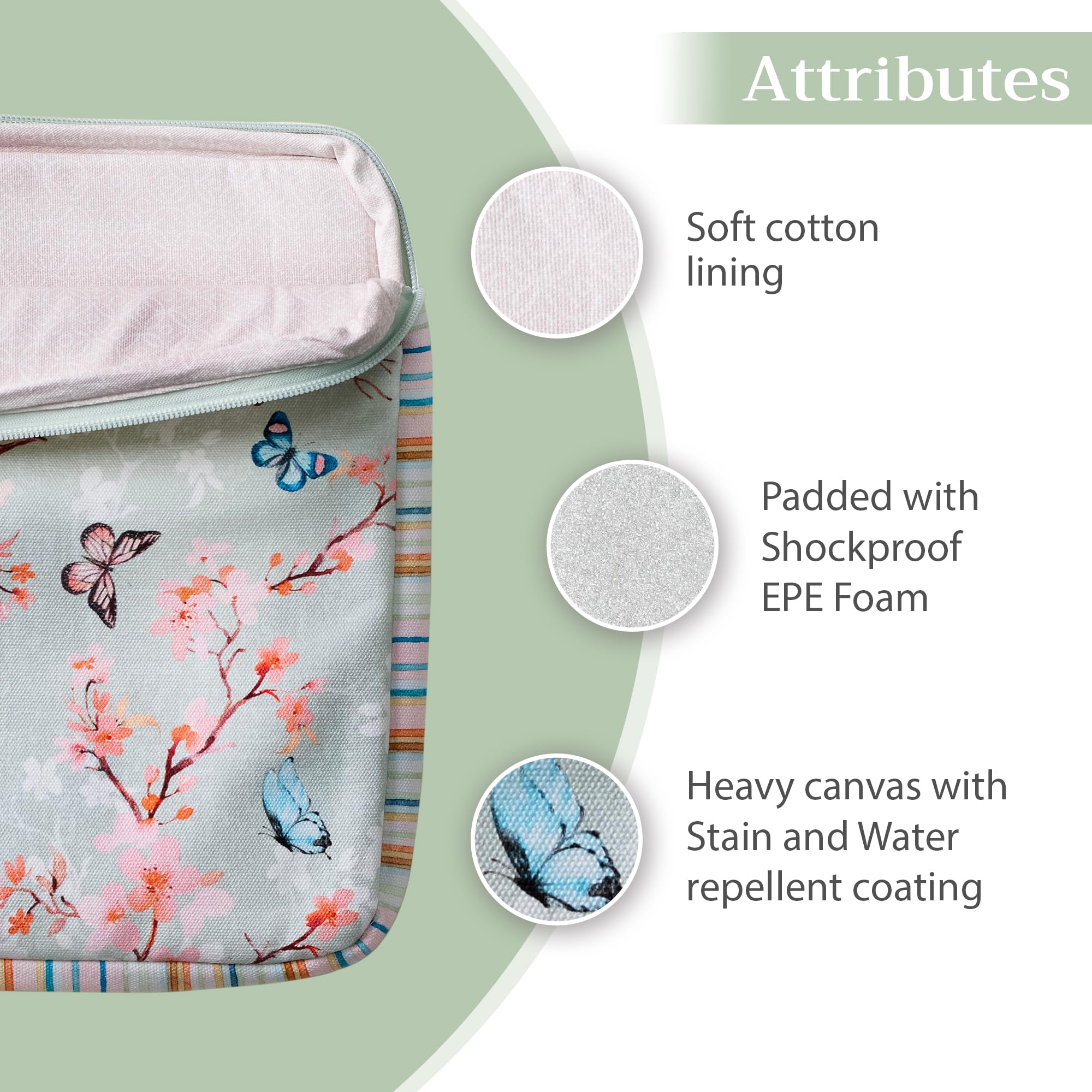 Maison d'Hermine Laptop Bag with Pocket Upto 13.5 inch Stain and Water Repellent Cotton Canvas Spring Summer (Blossoms in Spring)