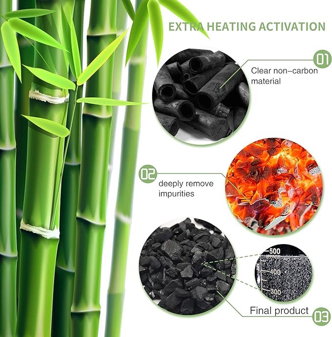 16 Pack Bamboo Charcoal Air Purifying Bag, Activated Charcoal Bags Odor Absorber, Moisture Absorber, Natural Car Air Freshener, Shoe Deodorizer, Odor Eliminators For Home, Pet, Closet (16x50g)