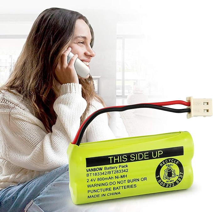 BT183342/BT283342 2.4V 800mAh Ni-MH Battery Pack, Compatible with AT&T VTech Cordless Phone Batteries BT166342/BT266342 BT162342/BT262342 CS6709 CS6609 CS6509 CS6409 EL52100 EL50003 (Pack 4)