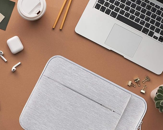 Lacdo 14 Inch Laptop Sleeve Case Computer Bag for HP Lenovo Dell ASUS Acer Chromebook 14 / HP Stream 14 / Dell Inspiron 14 / Lenovo IdeaPad 14 / Acer Spin 3 / ASUS ZenBook 14 Water-Resistant, Gray
