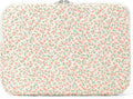 Puffy Laptop Sleeve 13-15.6 Inch Cute Quilted Laptop Protective Case Padded Floral Computer Sleeve for MacBook (B-Pink, 13 Inch)