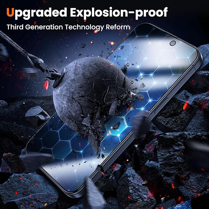 UniqueMe for iPhone 15 Pro Max Privacy Screen Protector - [Military Grade Shatterproof & 9H+ Hardness] Privacy Screen 15 Pro Max Tempered Glass Full Coverage,Easy to install, 2 Packs