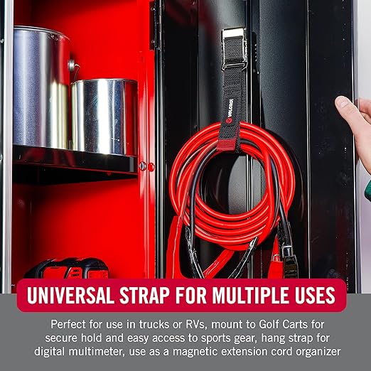 VELCRO Brand Heavy Duty Magnetic Storage Strap, Holds 15lbs, For Metal Surfaces such as Cabinets, Tool Boxes, Refrigerators and Shelves. Hang Tools, Extension Cords, Hoses, Large 24in x 1.25in