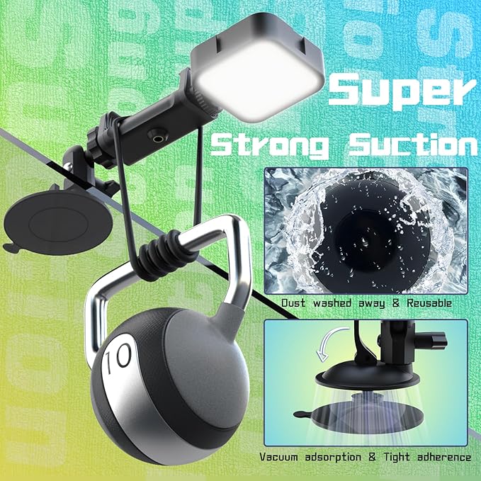 Suction Cup Phone Mount with Rechargeable Light, Mirror Phone Holder with Light Shower Bathroom Kitchen, Mirror Tripod for TikTok YouTube Instagram Make Up Pics Video Content Creator