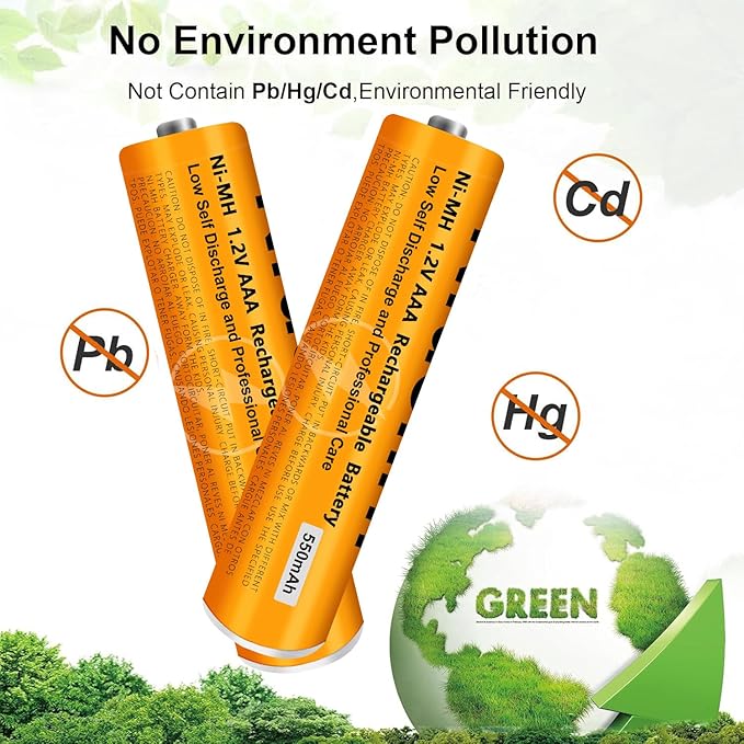 8 Pack NI-MH AAA Rechargeable Battery for Panasonic, 1.2V 550mah AAA Rechargeable Batteries for Panasonic Cordless Phones Handset, Remote Controls, Electronics