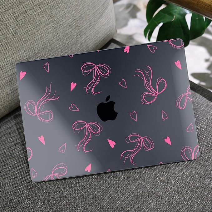 MEEgoodo for MacBook Air 13 inch Case 2021 2020 2019 2018 Released A2337 M1 A2179 A1932 with Touch ID, Plastic Hard Shell & Keyboard Cover Compatible with MacBook Air Case 13.3, Ribbons Bow