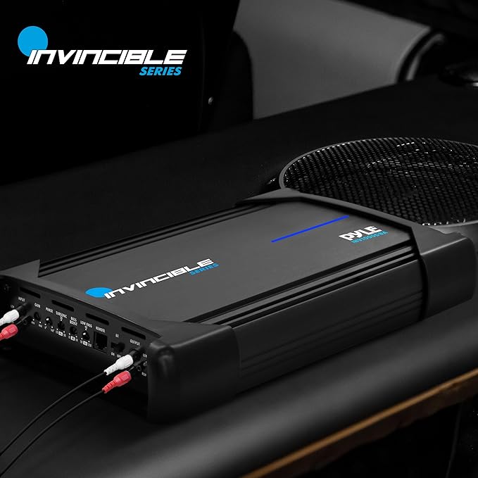Pyle 1Channel 2000W Class D Car Audio System Amplifier, 14"Invincible Monoblock Series Amp, Advanced Protection Circuitry, PWM Power Supply, 5-Way Protection, Lightweight & Compact Design, LPF Control