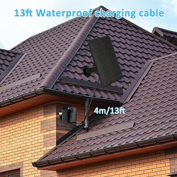6W Solar Panel Charger for Blink Outdoor/Outdoor(3rd Gen)/XT XT2 Camera Solar Panel with 13.1ft Waterproof Charging Cable, Waterproof Rubber Plug, 360°Adjustable (for Blink 3-4PC)