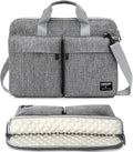 KINGSLONG 15.6 inch Laptop Shoulder Bag, Slim Shockproof Computer Sleeve Notebook Ultrabooks Carrying Case Handbag Cover Fit for Acer Asus Dell Lenovo HP Toshiba, Gray