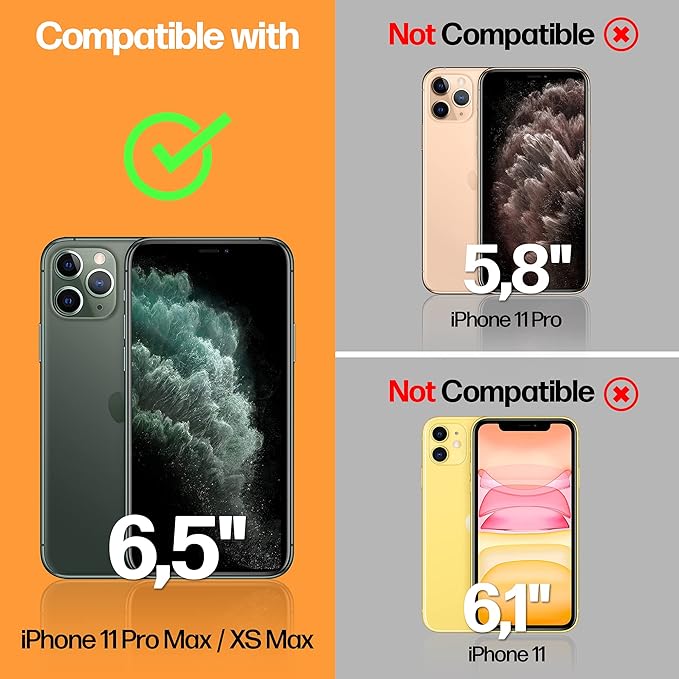 Power Theory Designed for iPhone 11 Pro Max, iPhone XS Max Privacy Screen Protector Tempered Glass Anti Spy protection [9H Hardness], Easy Install Kit, 99% HD Bubble Free Case Friendly, 2 Pack