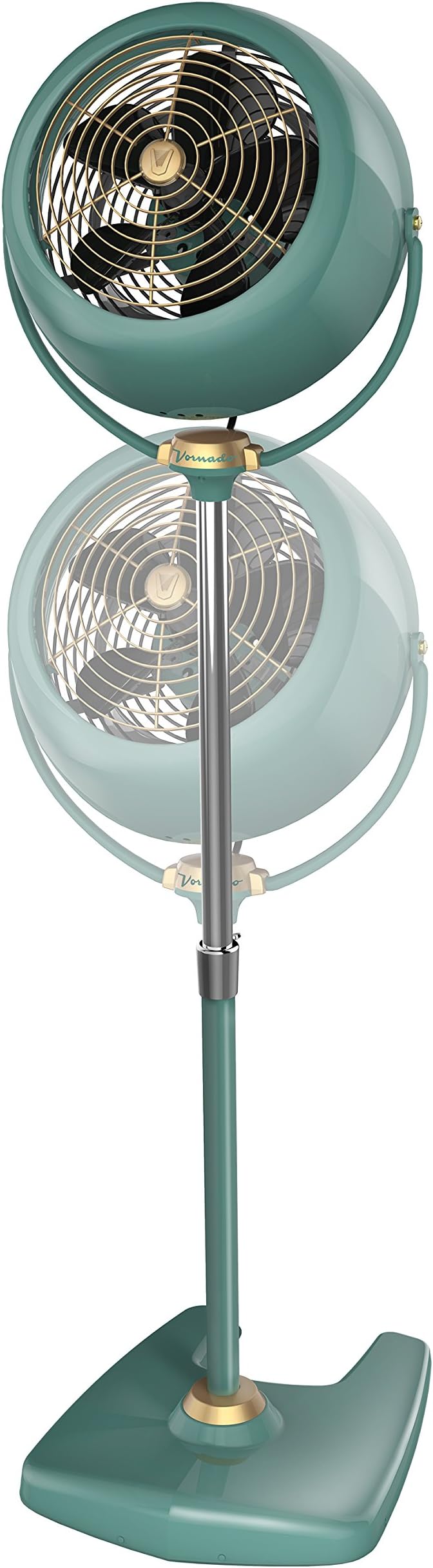 Vornado VFAN™ Sr. Pedestal Vintage Fan Retro Metal Standing Air Circulator for Cooling & Decor 3 Speeds, Adjustable Tilt Green